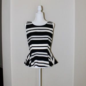 INC Elegant striped peplum top - NWT